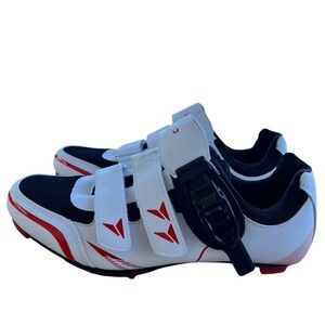 Kescoo Cycling Shoes Mens US 9 Women 11 White Red Clip In Exercise NWOB